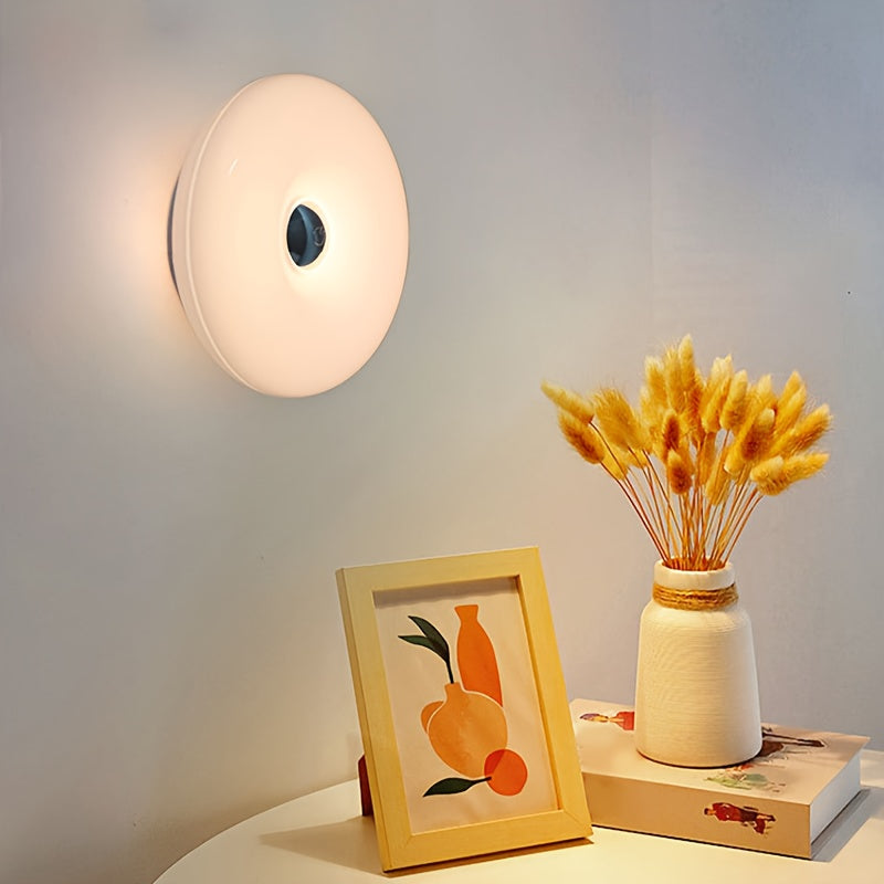 Touch-Control Dimmable Donut Table Lamp – 3-Tone USB Rechargeable, Wall-Mountable Night Light for Bedroom & Desk