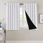 Blackout Curtains 2 Panels 100% Room Darkening 96 Inch Long – Triple Weave Thermal Insulated Back Tab & Rod Pocket Window Drapes for Bedroom & Living Room