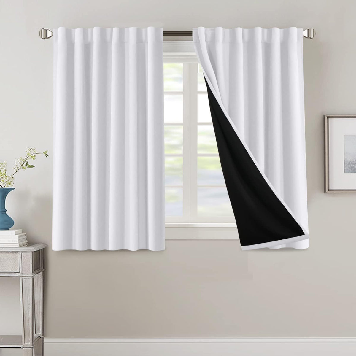 Blackout Curtains 2 Panels 100% Room Darkening 96 Inch Long – Triple Weave Thermal Insulated Back Tab & Rod Pocket Window Drapes for Bedroom & Living Room