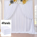 Wrinkle-Free White Backdrop Curtains Polyester, Wedding Party Photo Backdrop Drapes Rod Pocket, Single Panel or Sets of 6 8 12 Pieces