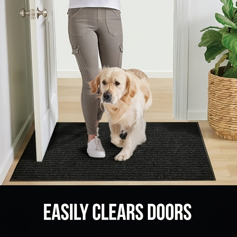 Welcome Door Mat 2-Pack Indoor Outdoor Entryway Mat Low Profile Polyester – Front Door, Patio, Porch & Mudroom Doormat – 3 Sizes & 3 Colors Available