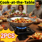 Stainless Steel Wok Set 2-Piece 10 Inch & 11 Inch Non-Stick Dishwasher Safe Woks for Home Kitchen Outdoor Camping BBQ Stir Fry Sauté Pan Combo