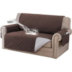 Liquid-Resistant Sofa Cover with Pocket, Geometric Pattern Couch Slipcover Furniture Protector for Pets, Washable Thick Soft 1 2 3 4 Seat Sizes Chair Loveseat Sofa