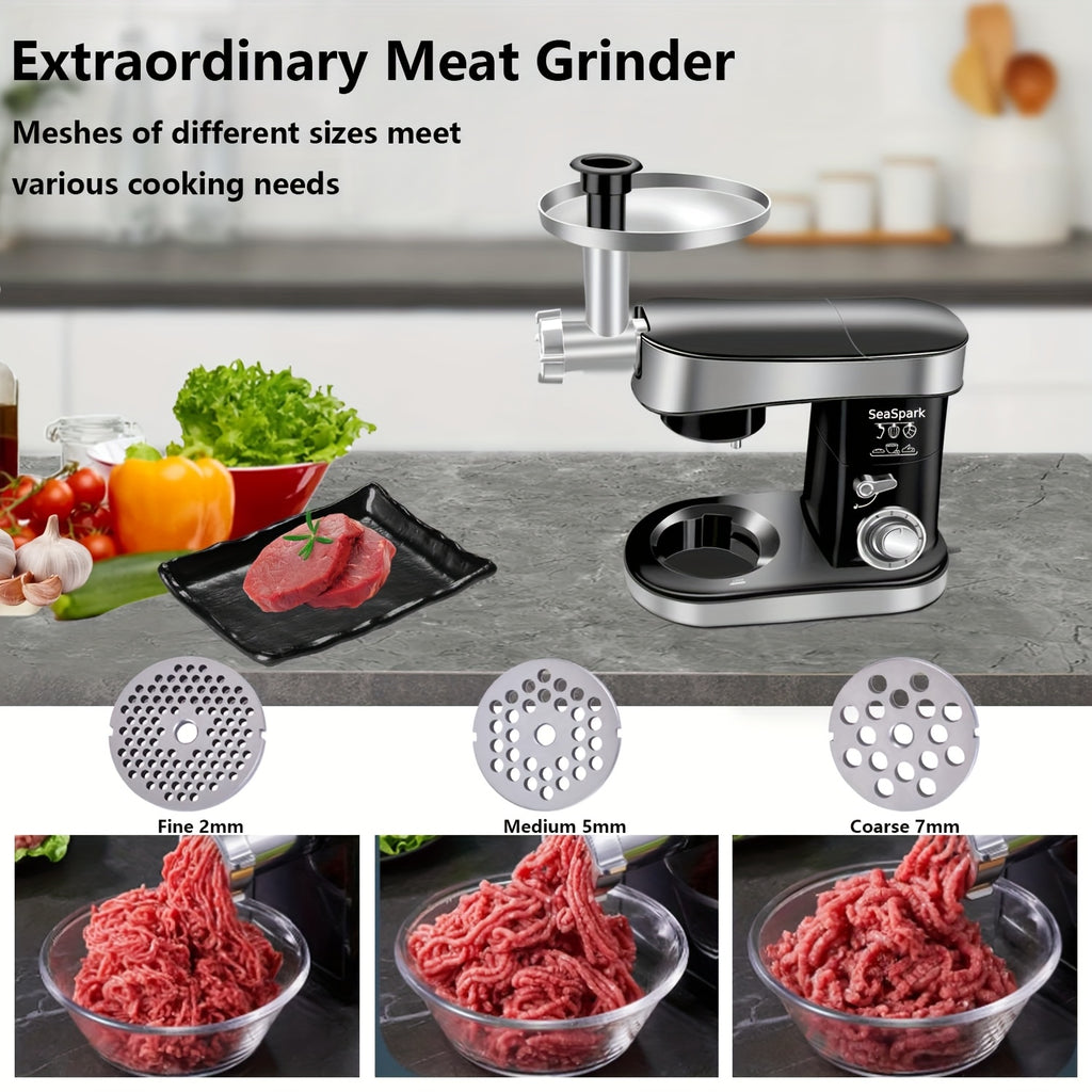 Stand Mixer 6-in-1 with 6.3QT Stainless Steel Bowl, 400W 6-Speed Tilt-Head Kitchen Mixer with Dough Hook, Egg Beater, Whisk, Juicer & Meat Grinder Attachments