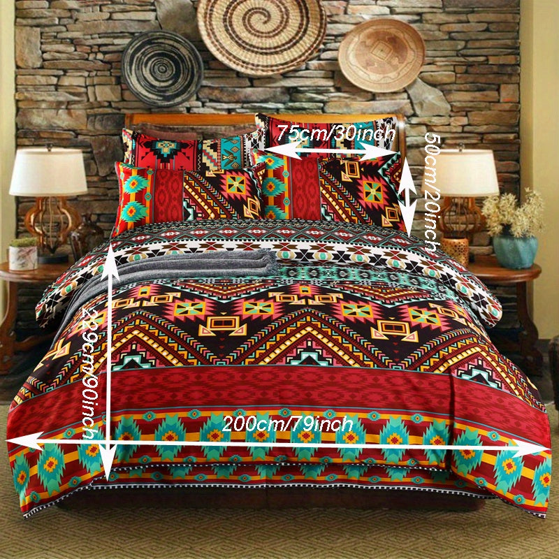 Bohemian Duvet Cover Set 3 Piece - Soft Breathable Boho Bedding Set with 2 Pillowcases Twin Full Queen King No Comforter Insert