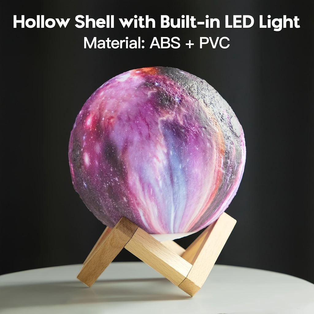 Moon Lamp 3D Galaxy Night Light 16 Colors 5.9 Inch with Wooden Stand & Remote Control USB - Color Changing LED Moon Globe Lamp, Perfect Birthday Gift for Women Men Couples Kids Room Home Decor
