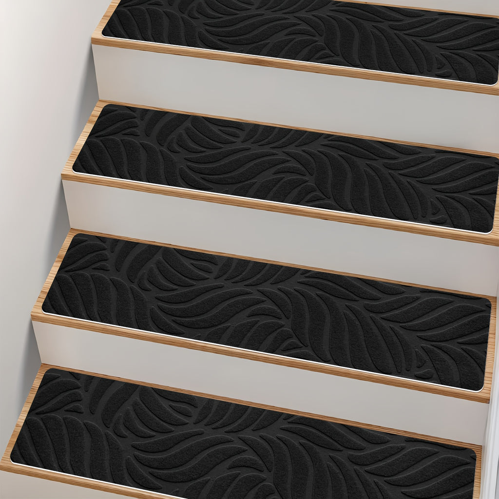Non-Slip Stair Treads Self-Adhesive 4mm TPR Stair Mats for Hardwood Floors Indoor Stairs Carpet Pads 6pcs or 15pcs Set