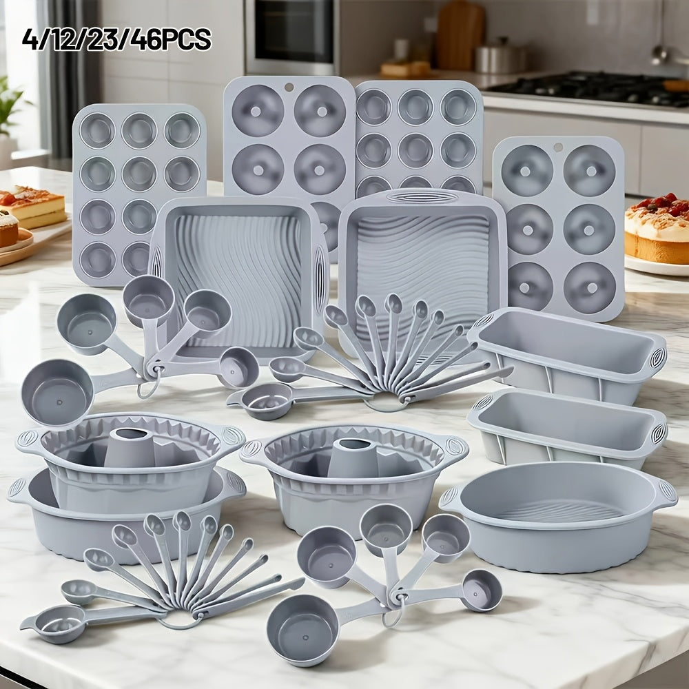 Baking Pan Set Oven-Safe Commercial Grade - Cookie Sheet Baking Sheet Round Cake Pan Muffin Pan Bread Pan Pizza Pan Square Pan - 4/6/12/23/46-Piece Kitchen Bakeware Sets, Restaurant Quality