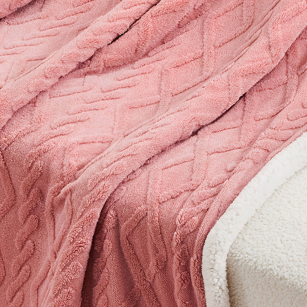 Tufted Sherpa Throw Blanket – Soft Plush Blanket in 4 Colors & 4 Sizes, Machine Washable, for Sofa Bed Couch Living Room & Garden