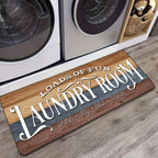 Laundry Room Mat Non-Slip Runner Rug Machine Washable Text Design – Anti-Skid Comfort Standing Mat for Laundry, Kitchen, Bathroom & Porch | Multiple Sizes