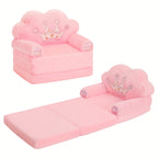 2-in-1 Kids Sofa Pillow Foldable with Soft Plush Memory Foam – Children's Washable Lounger Chair, Cozy Bedroom & Playroom Seat, Cute Birthday & Holiday Gift for Boys and Girls