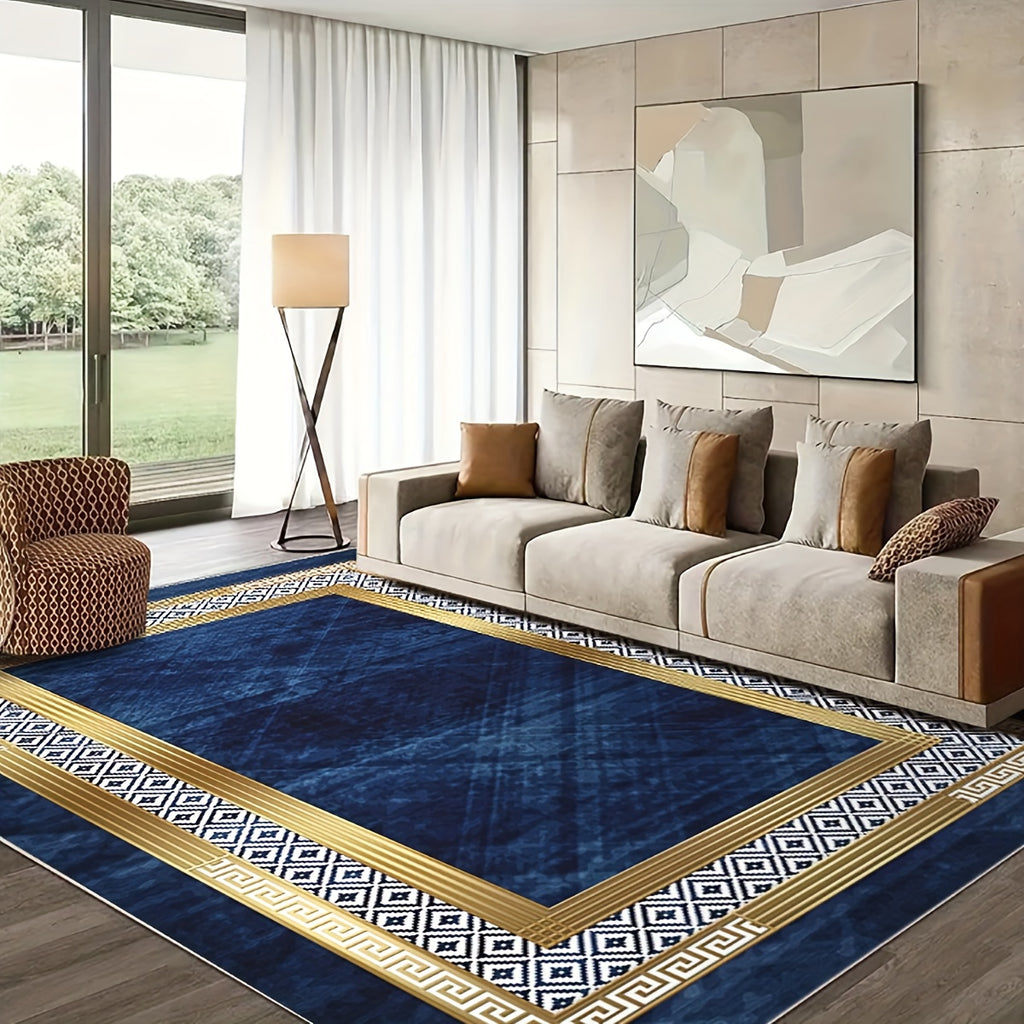 Cashmere-Feel Luxury Area Rug Anti-Slip Washable Soft Indoor Floor Mat for Living Room Bedroom Dining Room Office Outdoor Multiple Sizes