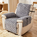 Thickened Shu Velvet Fleece Non-Slip Recliner Cover Plush Sofa Chair Cover – Warm Cozy Furniture Protector for Living Room Office Home, All-Season Recliner Slipcover