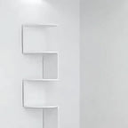 Floating Corner Wall Shelf 3 or 5-Tier, Wall Mounted Storage Rack for Living Room, Bedroom, Kitchen, Bathroom & Office, Easy Install Decorative Corner Shelves, White or Black, 1 or 2 Pieces