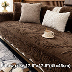 Faux Rabbit Fur Sofa Cover Thick Winter Warm Couch Protector Non-Slip Machine Washable Pet-Friendly Floral Sofa Slipcover for 1 2 3 4 Seater Living Room Bedroom
