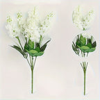 White Hyacinth Artificial Flower Bouquet 35pcs – Realistic Fade-Resistant Faux Flowers for Indoor & Outdoor Weddings, Gardens, Offices & Home Decor, Maintenance-Free Plastic Floral Arrangement, No Container