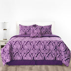 5-Piece Comforter Set – Reversible Quilted Down Alternative Bedding Set with Pillow Shams, Bed Skirt & Cushion | All Season | Twin, Queen, King