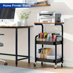 3-Tier Rolling Storage Cart with Wheels – Detachable Shelves, Portable Multi-Tier Rack for Kitchen, Bedroom, Bathroom & Snack Storage | Household Utility Cart