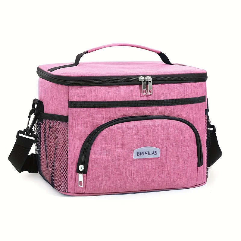 Large Capacity Insulated Lunch Bag Crossbody Shoulder Tote – Reusable Portable Cooler Bag for Work, Picnic, Camping & Travel
