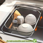 Expandable Stainless Steel Colander | Foldable, Telescopic | Fruit, Vegetable & Pasta Strainer