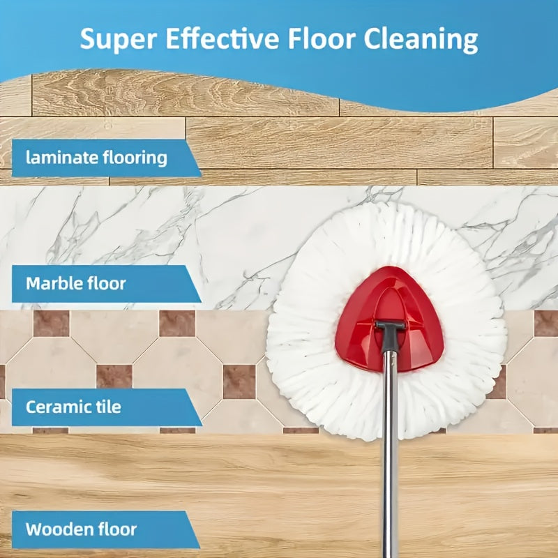 Microfiber Rotary Mop Replacement Heads 360-Degree Triangular Pads for Spin Mop Systems – Available in 2, 5, 10 & 20 Pack, Reusable Floor Cleaning Refills