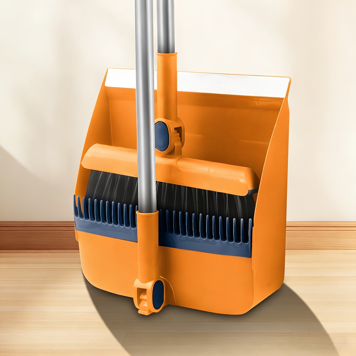 2-in-1 Broom and Dustpan Combo Set with Long Handle - Non-Stick Hair Cleaning, Foldable & Rotatable Design for Hard Floors, Living Room, Bedroom, Bathroom & Outdoor Use - 2pc & 3pc Options