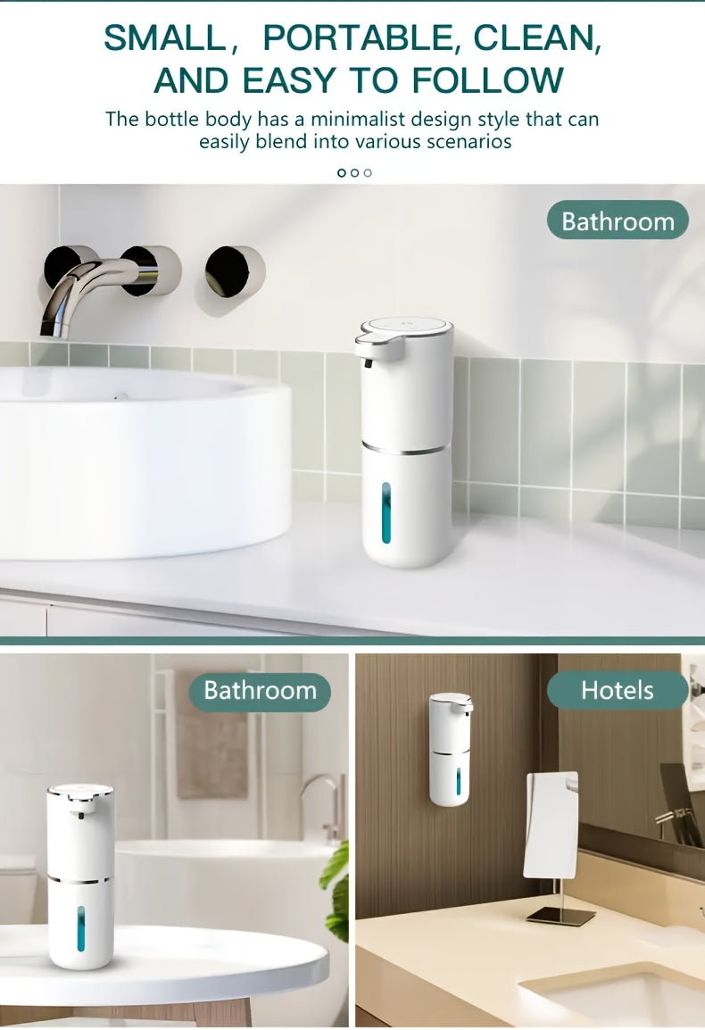 Touchless Foam Soap Dispenser Automatic USB-C Rechargeable Wall-Mounted IPX5 Waterproof 400ml with 4 Adjustable Foam Levels for Bathroom and Kitchen – No Battery Needed