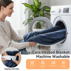 Electric Heated Blanket Soft Flannel 10 Temperature Levels Dual Control – PTC+NTC Overheat Protection, Machine Washable, for Couples Bedroom & Winter Home Use