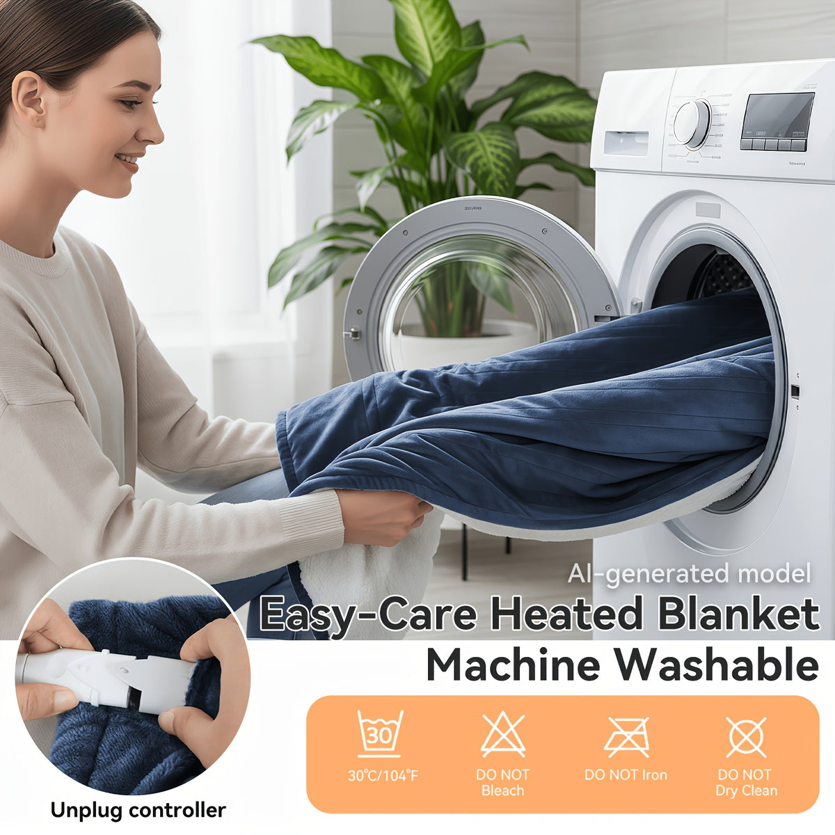 Electric Heated Blanket Soft Flannel 10 Temperature Levels Dual Control – PTC+NTC Overheat Protection, Machine Washable, for Couples Bedroom & Winter Home Use