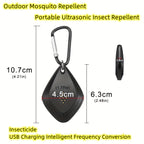 Portable Ultrasonic Mosquito Repellent USB Rechargeable - Soundwave Insect Repeller for Mosquitoes Fleas Ticks Camping Picnic Sports Home Indoor Outdoor Pest Control Device