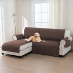L-Shaped Sectional Sofa Cover 100% Liquid-Resistant Couch Slipcover with Non-Slip Straps for Dogs Cats Pets Left Right Chaise