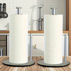 Stainless Steel Paper Towel Holder with Weighted Base – Heavy Duty Countertop Organizer Space Saving Modern Kitchen Essential – Black Silver Gold