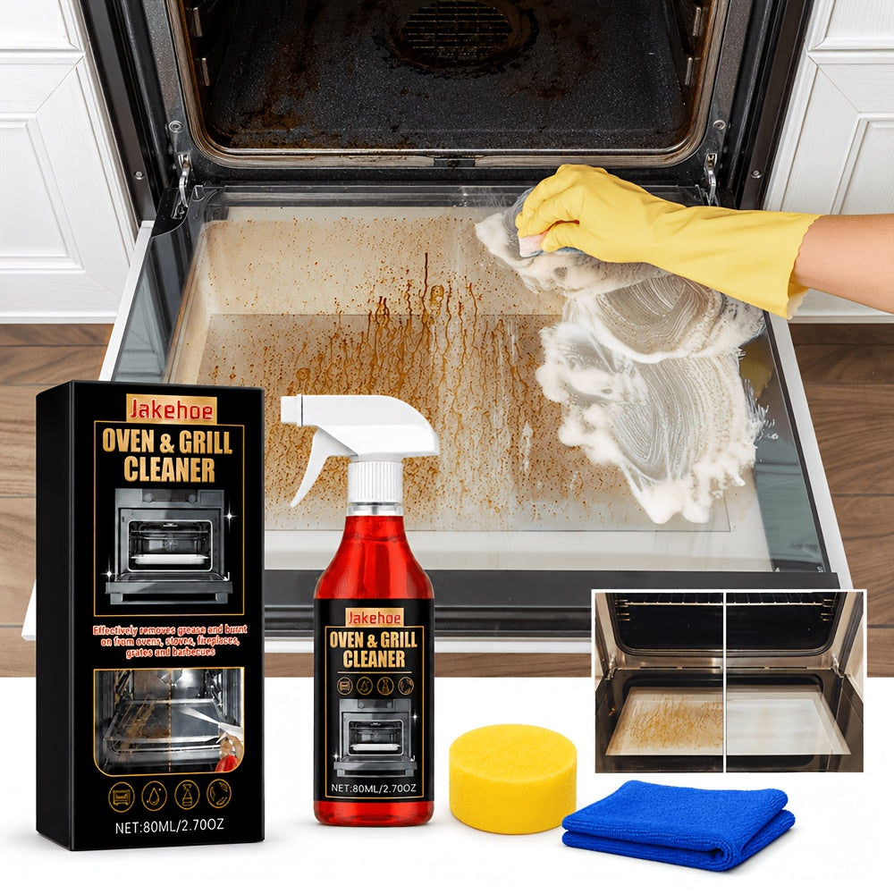 Stove & Oven Foam Cleaner Spray – Heavy-Duty Grease & Old Dirt Remover for Ovens, Grills & Kitchen Surfaces, Citric Acid Formula, Odor Eliminator, Hassle-Free Clean