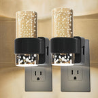LED Night Lights Plug into Wall, 2 Pack 3000K Dimmable – Auto Dusk-to-Dawn Light Sensor, Adjustable Brightness, Modern Wall Mount for Hallway, Bedroom, Bathroom & Nursery – White & Black