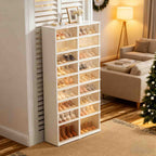 Shoe Rack with Clear Shoe Boxes 3 6 9 Tier Foldable Stackable Plastic Organizer for Closet Entryway Bedroom – Holds 6 12 or 18 Pairs