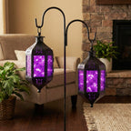 Moroccan Hanging Candle Lantern with Chain – Vintage Boho Style Iron & Glass Tealight Holder for Home, Patio, Garden, Wedding & Ramadan Decor (23.5" Overall)