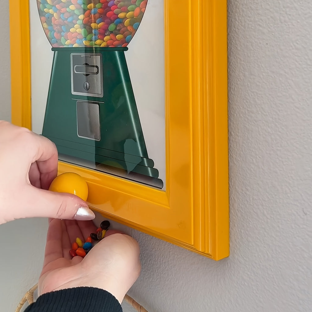 Photo Frame Candy Dispenser Wall Mounted 2-in-1 | Square Picture Display Shelf with Treat Storage for Candies Nuts Pet Treats, Space-Saving Home Office Decor Organizer