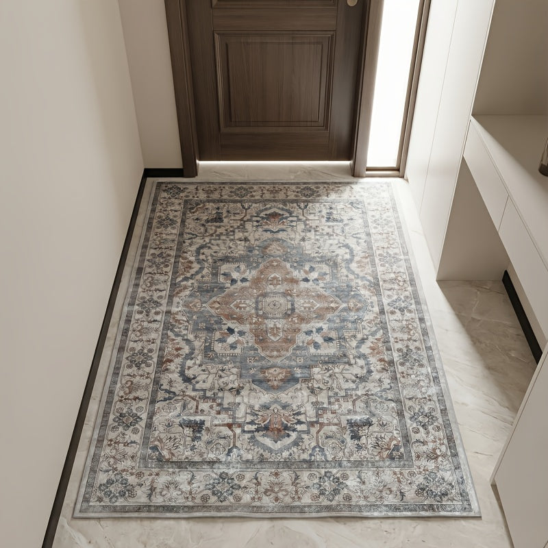 Vintage Persian Area Rug Bohemian Machine Washable Thick Pile Non-Shedding Polypropylene – Living Room Bedroom Office Boho Carpet, Multiple Sizes