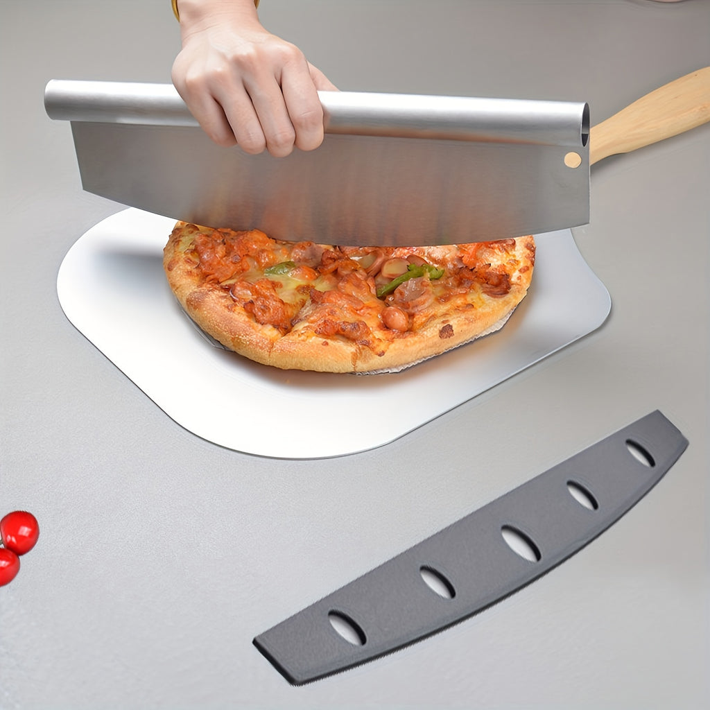 Pizza Making Set 7 or 8pcs – Aluminum Pizza Peel, Carbon Steel Pan, Rocker Cutter, Pie Server, Silicone Brush & Oven Mitts, Complete Pizza Tools for Oven & Grill