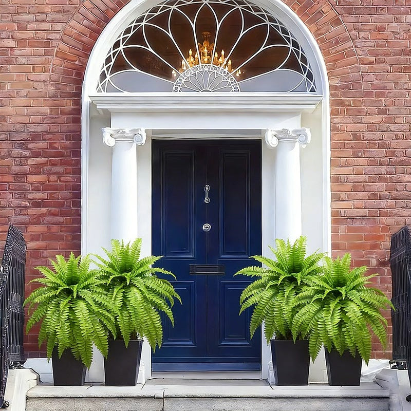 Artificial Boston Fern Plants 4 Pack Large Realistic Fake Hanging Ferns with Foliage Indoor Outdoor Plastic Fern No Maintenance for Home Patio Hotel Office Porch Decor Housewarming Gift No Container