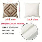 Boho Throw Pillow Cases Set of 4 Geometric Striped Diamond Pattern Decorative Cushion Covers 18x18 Inch for Farmhouse Living Room Bedroom Couch Sofa