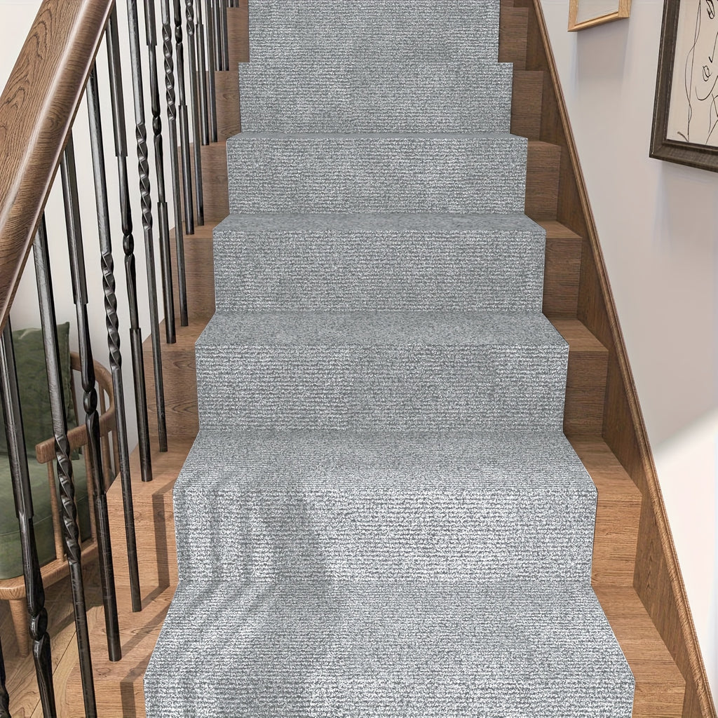 Non-Slip Striped Runner Mat – Self-Adhesive Trimmable Polyester Carpet for Hallway, Kitchen, Stairs, Garage & Patio | 5 Colors, 4 Sizes