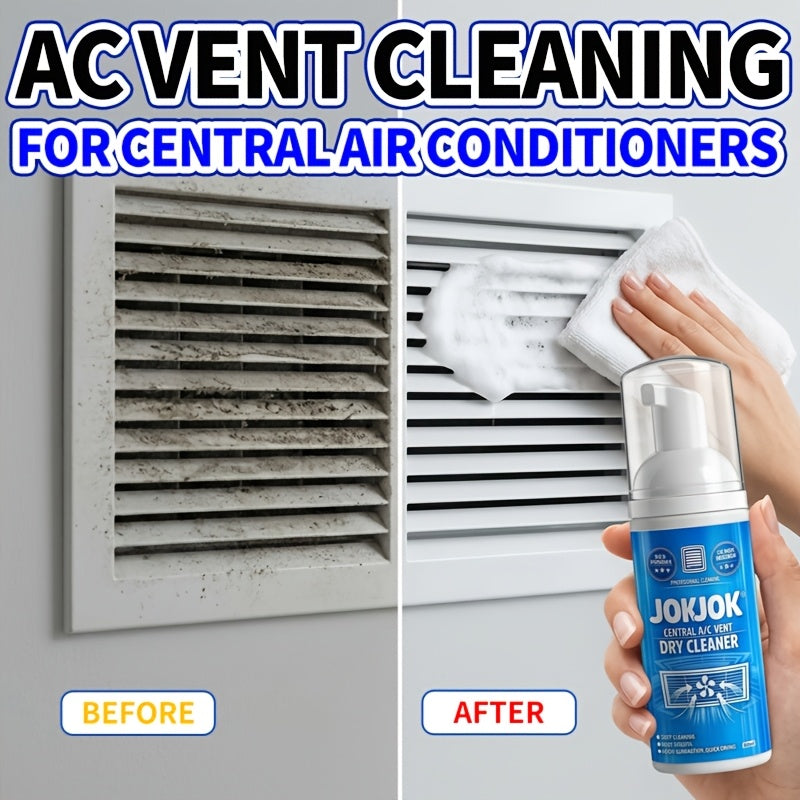 Air Conditioner Foam Cleaner No Disassembly 60ml for Central AC Vent Coil Internal System Dissolves Dirt Dust Mold Works on RV Window Mini-Split AC Units