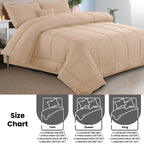 5-Piece Comforter Set – Reversible Quilted Down Alternative Bedding Set with Pillow Shams, Bed Skirt & Cushion | All Season | Twin, Queen, King