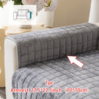 Short Plush Sofa Cover Soft Thick Pet Friendly All Season Sofa Protector Machine Washable for 1 2 3 4 Seater Living Room Bedroom Office Winter