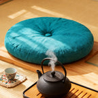 Round Seat Cushion 40x40cm 15cm Thick Firm Futon Meditation Mat Removable Linen Cover Chair Pad for Office Dining Chair Home Decor All Seasons Christmas
