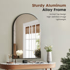 Arched Bathroom Mirror Wall Mounted Metal Frame Vanity Makeup Mirror in Gold or Black – 22x30, 24x36, 26x38 Inch for Bathroom Bedroom Entryway & Living Room