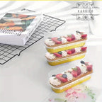 Disposable Mini Cake Boxes 30pcs with Lids & Spoons - Aluminum Foil Baking Cups for Cheesecakes, Custards & Desserts, Party Favor Containers in 5 Colors