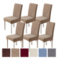 Dining Chair Covers Set of 6 Small Leaf Pattern Thickened Polyester-Spandex Elastic Slipcovers – Machine Washable, Pet Friendly, 6 Colors, One-Piece Design for Home & Restaurant