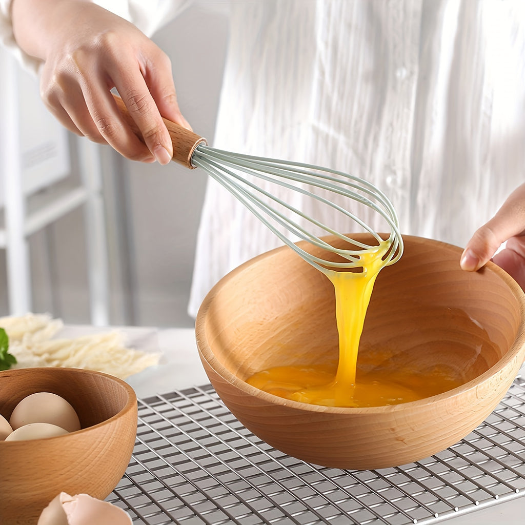 Silicone Kitchen Utensil Set 12 Piece with Wooden Handles - Non-Stick Heat Resistant Cooking Tools for Home, Dorm & Baking, Colorful Kitchen Gadgets Gift Set